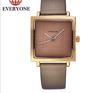 Everyone Women Wrist Watch Antique Bronze Square Leather